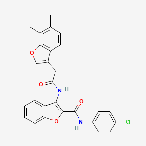 molecular formula C27H21ClN2O4 B11417162 N-(4-chlorophenyl)-3-{[(6,7-dimethyl-1-benzofuran-3-yl)acetyl]amino}-1-benzofuran-2-carboxamide 