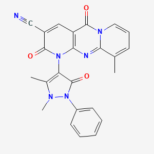 7-(1,5-dimethyl-3-oxo-2-phenylpyrazol-4-yl)-11-methyl-2,6-dioxo-1,7,9-triazatricyclo[8.4.0.03,8]tetradeca-3(8),4,9,11,13-pentaene-5-carbonitrile