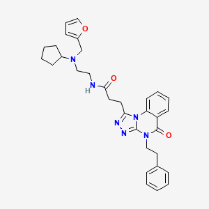 molecular formula C32H36N6O3 B11417196 N-(2-{cyclopentyl[(furan-2-yl)methyl]amino}ethyl)-3-[5-oxo-4-(2-phenylethyl)-4H,5H-[1,2,4]triazolo[4,3-a]quinazolin-1-yl]propanamide 