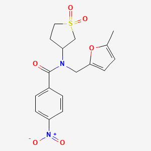 molecular formula C17H18N2O6S B11417203 N-(1,1-dioxidotetrahydrothiophen-3-yl)-N-[(5-methylfuran-2-yl)methyl]-4-nitrobenzamide 