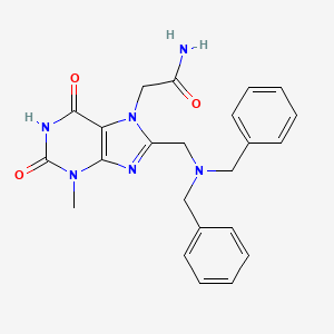 molecular formula C23H24N6O3 B11417229 2-[8-[(Dibenzylamino)methyl]-3-methyl-2,6-dioxopurin-7-yl]acetamide 