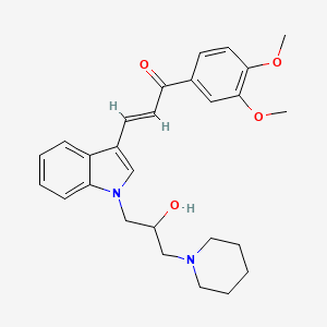 molecular formula C27H32N2O4 B11417234 (2E)-1-(3,4-dimethoxyphenyl)-3-{1-[2-hydroxy-3-(piperidin-1-yl)propyl]-1H-indol-3-yl}prop-2-en-1-one 