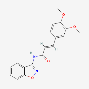 (2E)-N-(1,2-benzoxazol-3-yl)-3-(3,4-dimethoxyphenyl)prop-2-enamide