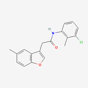 molecular formula C18H16ClNO2 B11417259 N-(3-chloro-2-methylphenyl)-2-(5-methyl-1-benzofuran-3-yl)acetamide 