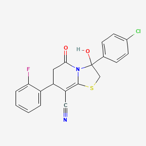 3-(4-chlorophenyl)-7-(2-fluorophenyl)-3-hydroxy-5-oxo-2,3,6,7-tetrahydro-5H-[1,3]thiazolo[3,2-a]pyridine-8-carbonitrile