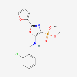 molecular formula C16H16ClN2O5P B11417287 Dimethyl {5-[(2-chlorobenzyl)amino]-2-(furan-2-yl)-1,3-oxazol-4-yl}phosphonate 