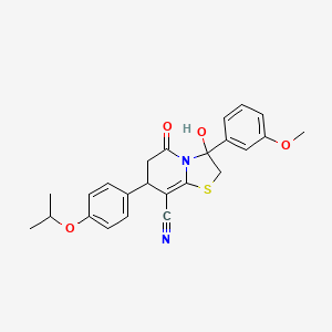 3-hydroxy-3-(3-methoxyphenyl)-5-oxo-7-[4-(propan-2-yloxy)phenyl]-2,3,6,7-tetrahydro-5H-[1,3]thiazolo[3,2-a]pyridine-8-carbonitrile