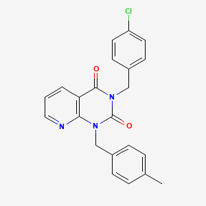 molecular formula C22H18ClN3O2 B11417315 3-[(4-chlorophenyl)methyl]-1-[(4-methylphenyl)methyl]-1H,2H,3H,4H-pyrido[2,3-d]pyrimidine-2,4-dione 