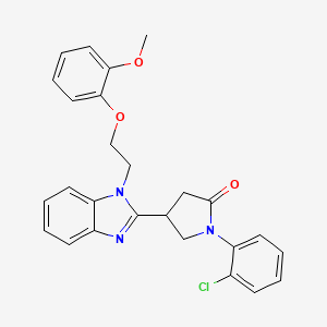 molecular formula C26H24ClN3O3 B11417322 1-(2-chlorophenyl)-4-{1-[2-(2-methoxyphenoxy)ethyl]-1H-benzimidazol-2-yl}pyrrolidin-2-one 