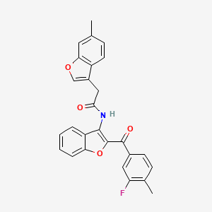 molecular formula C27H20FNO4 B11417323 N-[2-(3-fluoro-4-methylbenzoyl)-1-benzofuran-3-yl]-2-(6-methyl-1-benzofuran-3-yl)acetamide 