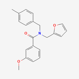 molecular formula C21H21NO3 B11417329 N-(furan-2-ylmethyl)-3-methoxy-N-(4-methylbenzyl)benzamide 