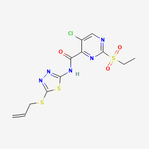 5-chloro-2-(ethylsulfonyl)-N-[5-(prop-2-en-1-ylsulfanyl)-1,3,4-thiadiazol-2-yl]pyrimidine-4-carboxamide