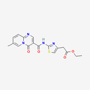 molecular formula C17H16N4O4S B11417356 ethyl 2-(2-(7-methyl-4-oxo-4H-pyrido[1,2-a]pyrimidine-3-carboxamido)thiazol-4-yl)acetate 