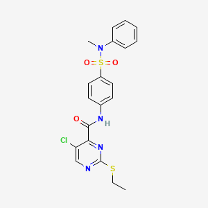 molecular formula C20H19ClN4O3S2 B11417386 5-chloro-2-(ethylsulfanyl)-N-{4-[methyl(phenyl)sulfamoyl]phenyl}pyrimidine-4-carboxamide 