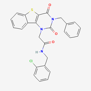 2-(3-benzyl-2,4-dioxo-3,4-dihydro[1]benzothieno[3,2-d]pyrimidin-1(2H)-yl)-N-(2-chlorobenzyl)acetamide