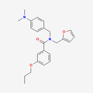 molecular formula C24H28N2O3 B11417390 N-[4-(dimethylamino)benzyl]-N-(furan-2-ylmethyl)-3-propoxybenzamide 