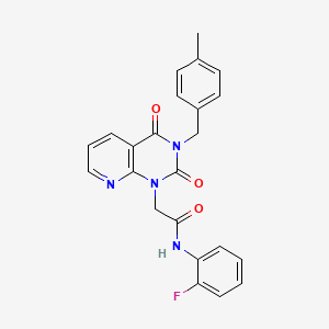 molecular formula C23H19FN4O3 B11417394 N-(2-fluorophenyl)-2-{3-[(4-methylphenyl)methyl]-2,4-dioxo-1H,2H,3H,4H-pyrido[2,3-d]pyrimidin-1-yl}acetamide 