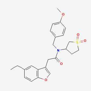 molecular formula C24H27NO5S B11417401 N-(1,1-dioxidotetrahydrothiophen-3-yl)-2-(5-ethyl-1-benzofuran-3-yl)-N-(4-methoxybenzyl)acetamide 