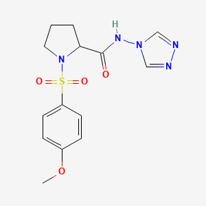 molecular formula C14H17N5O4S B11417417 1-(4-methoxyphenyl)sulfonyl-N-(1,2,4-triazol-4-yl)pyrrolidine-2-carboxamide 