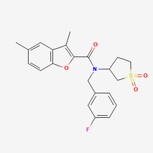 molecular formula C22H22FNO4S B11417449 N-(1,1-dioxidotetrahydrothiophen-3-yl)-N-(3-fluorobenzyl)-3,5-dimethyl-1-benzofuran-2-carboxamide 