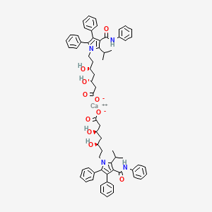 molecular formula C₆₆H₆₈CaN₄O₁₀ B1141746 钙；7-[2,3-二苯基-4-(苯基氨基甲酰基)-5-丙-2-基吡咯-1-基]-3,5-二羟基庚酸酯 CAS No. 433289-83-9