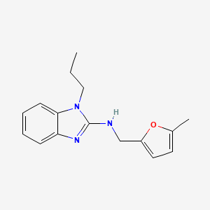 molecular formula C16H19N3O B11417469 N-[(5-methylfuran-2-yl)methyl]-1-propyl-1H-benzimidazol-2-amine 