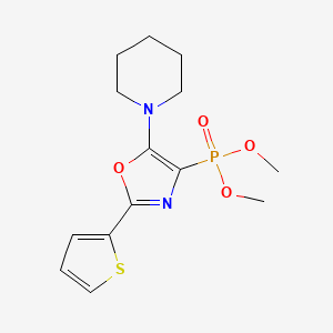 molecular formula C14H19N2O4PS B11417473 Dimethyl [5-(piperidin-1-yl)-2-(thiophen-2-yl)-1,3-oxazol-4-yl]phosphonate 