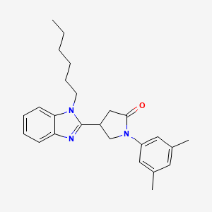 1-(3,5-dimethylphenyl)-4-(1-hexyl-1H-benzimidazol-2-yl)pyrrolidin-2-one