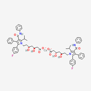 molecular formula C₆₆H₆₈CaF₂N₄O₁₀ B1141748 (3S,5R)-7-(2-(4-氟苯基)-5-异丙基-3-苯基-4-(苯甲酰氨基)-1H-吡咯-1-基)-3,5-二羟基庚酸钙 CAS No. 887196-25-0