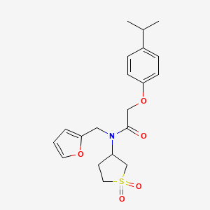 molecular formula C20H25NO5S B11417493 N-(1,1-dioxidotetrahydrothiophen-3-yl)-N-(furan-2-ylmethyl)-2-[4-(propan-2-yl)phenoxy]acetamide 