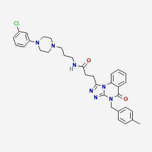 N-(3-(4-(3-chlorophenyl)piperazin-1-yl)propyl)-3-(4-(4-methylbenzyl)-5-oxo-4,5-dihydro-[1,2,4]triazolo[4,3-a]quinazolin-1-yl)propanamide