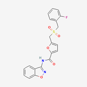 N-(1,2-benzoxazol-3-yl)-5-{[(2-fluorobenzyl)sulfonyl]methyl}furan-2-carboxamide