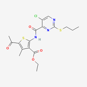 Ethyl 5-acetyl-2-({[5-chloro-2-(propylsulfanyl)pyrimidin-4-yl]carbonyl}amino)-4-methylthiophene-3-carboxylate