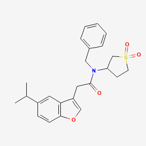 N-benzyl-N-(1,1-dioxidotetrahydrothiophen-3-yl)-2-[5-(propan-2-yl)-1-benzofuran-3-yl]acetamide