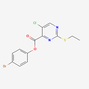 molecular formula C13H10BrClN2O2S B11417544 4-Bromophenyl 5-chloro-2-(ethylsulfanyl)pyrimidine-4-carboxylate 