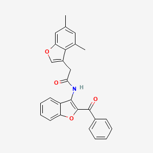 molecular formula C27H21NO4 B11417556 N-(2-benzoyl-1-benzofuran-3-yl)-2-(4,6-dimethyl-1-benzofuran-3-yl)acetamide 