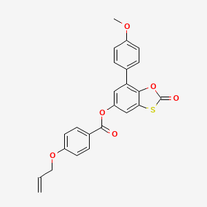 molecular formula C24H18O6S B11417565 7-(4-Methoxyphenyl)-2-oxo-1,3-benzoxathiol-5-yl 4-(prop-2-en-1-yloxy)benzoate 