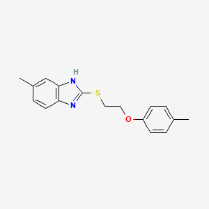 molecular formula C17H18N2OS B11417590 6-methyl-2-{[2-(4-methylphenoxy)ethyl]sulfanyl}-1H-benzimidazole 