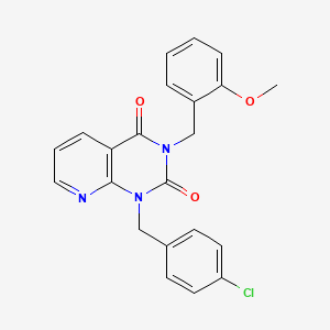 molecular formula C22H18ClN3O3 B11417601 1-[(4-chlorophenyl)methyl]-3-[(2-methoxyphenyl)methyl]-1H,2H,3H,4H-pyrido[2,3-d]pyrimidine-2,4-dione 