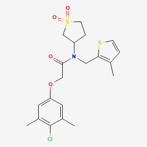 2-(4-chloro-3,5-dimethylphenoxy)-N-(1,1-dioxidotetrahydrothiophen-3-yl)-N-[(3-methylthiophen-2-yl)methyl]acetamide