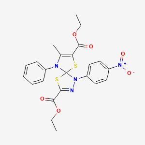 Diethyl 8-methyl-1-(4-nitrophenyl)-9-phenyl-4,6-dithia-1,2,9-triazaspiro[4.4]nona-2,7-diene-3,7-dicarboxylate