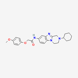 N-(2-cyclohexyl-1,2,3,4-tetrahydropyrazino[1,2-a]benzimidazol-8-yl)-2-(4-methoxyphenoxy)acetamide