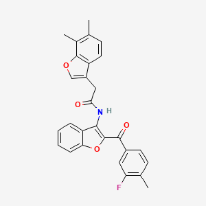 2-(6,7-dimethyl-1-benzofuran-3-yl)-N-[2-(3-fluoro-4-methylbenzoyl)-1-benzofuran-3-yl]acetamide