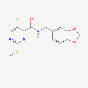 N-(1,3-benzodioxol-5-ylmethyl)-5-chloro-2-(ethylsulfanyl)pyrimidine-4-carboxamide