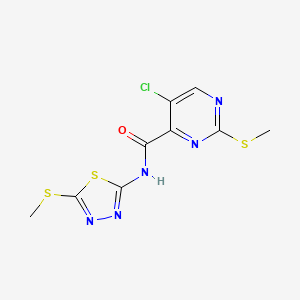 molecular formula C9H8ClN5OS3 B11417691 5-chloro-2-methylsulfanyl-N-(5-methylsulfanyl-1,3,4-thiadiazol-2-yl)pyrimidine-4-carboxamide 