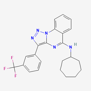 N-Cycloheptyl-3-[3-(trifluoromethyl)phenyl]-[1,2,3]triazolo[1,5-A]quinazolin-5-amine