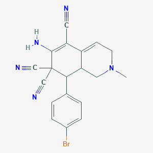 molecular formula C19H16BrN5 B11417711 6-amino-8-(4-bromophenyl)-2-methyl-2,3,8,8a-tetrahydroisoquinoline-5,7,7(1H)-tricarbonitrile 