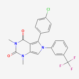 molecular formula C21H15ClF3N3O2 B11417716 5-(4-chlorophenyl)-1,3-dimethyl-6-[3-(trifluoromethyl)phenyl]-1H-pyrrolo[3,4-d]pyrimidine-2,4(3H,6H)-dione 