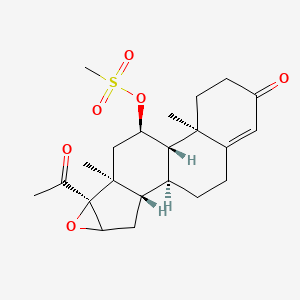 molecular formula C₂₂H₃₀O₆S B1141772 16|A,17-Epoxy-11|A-hydroxyprogesterone Methanesulfonate CAS No. 114327-30-9