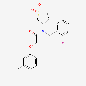 2-(3,4-dimethylphenoxy)-N-(1,1-dioxidotetrahydrothiophen-3-yl)-N-(2-fluorobenzyl)acetamide